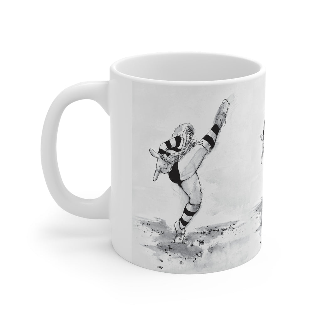 Kicking for Rugby Glory Mug B&W