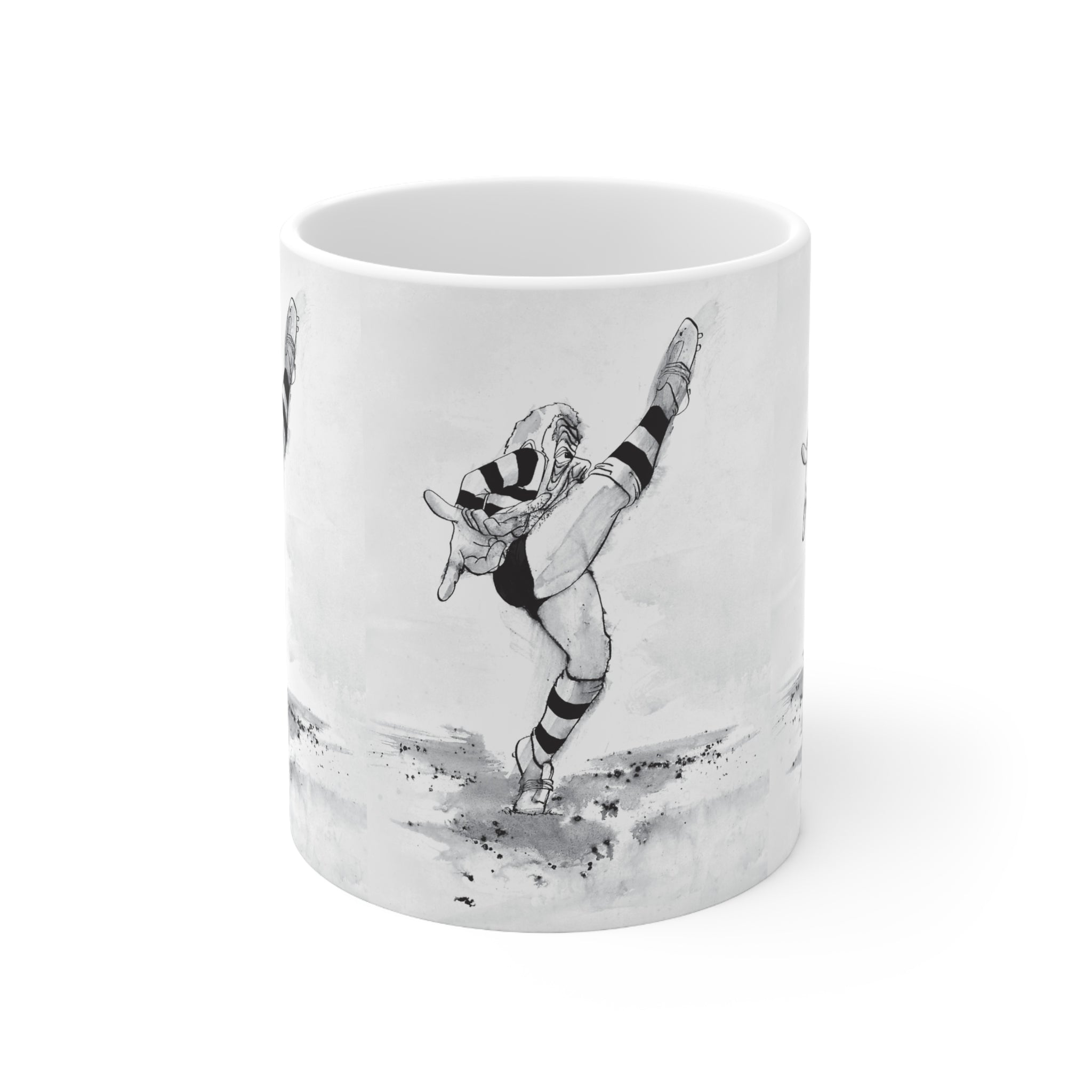 Kicking for Rugby Glory Mug B&W