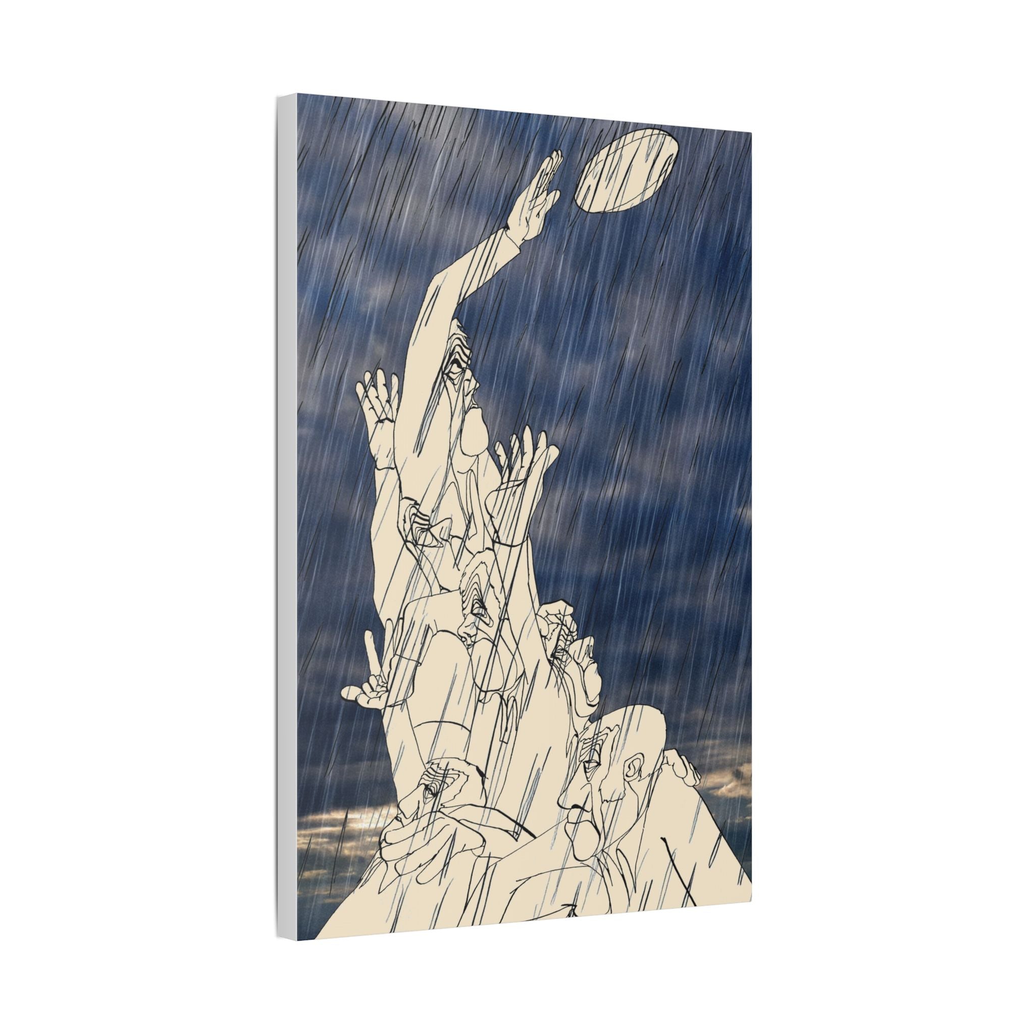 Line out in the rain Matt canvas