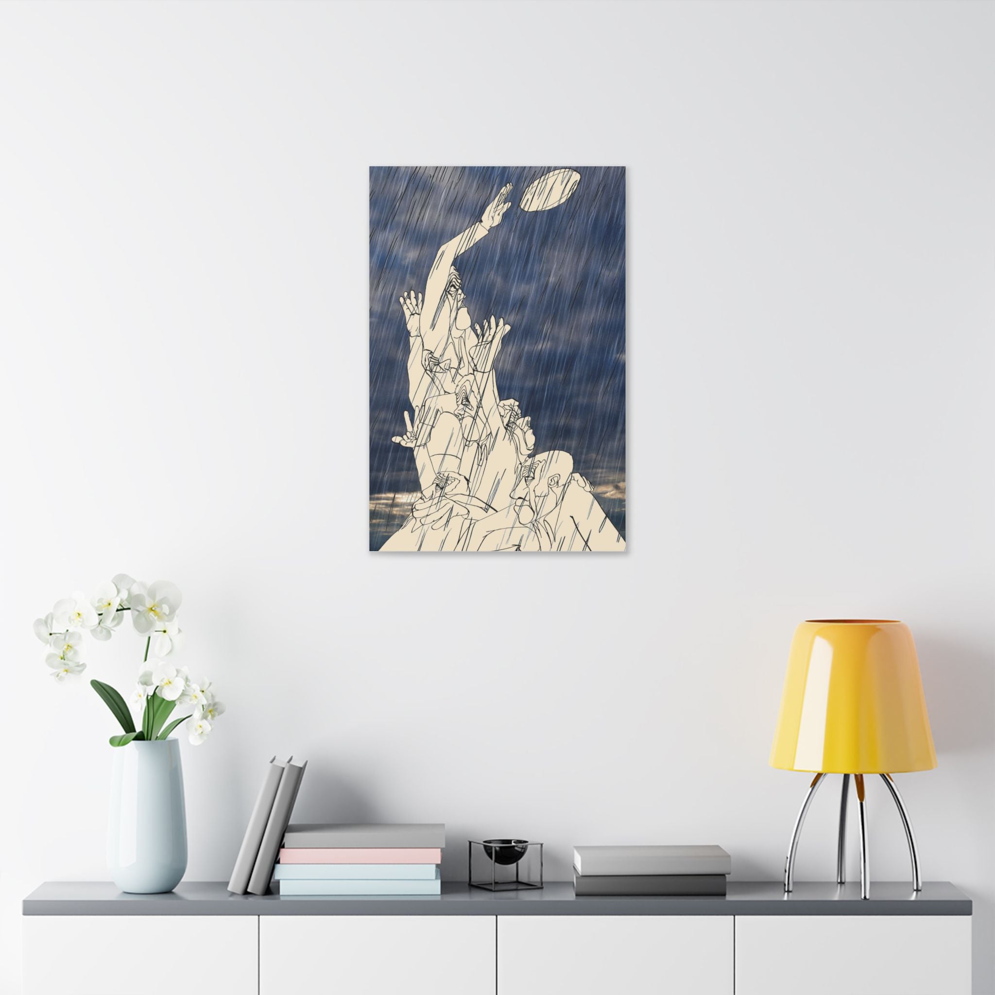 Line out in the rain Matt canvas