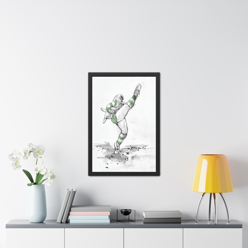 Kicking for Rugby Glory G&W Framed art